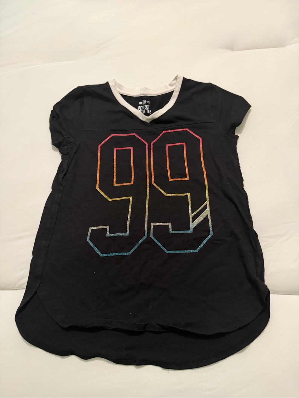 SO Black Short Sleeve Tee with Rainbow Outline '99'